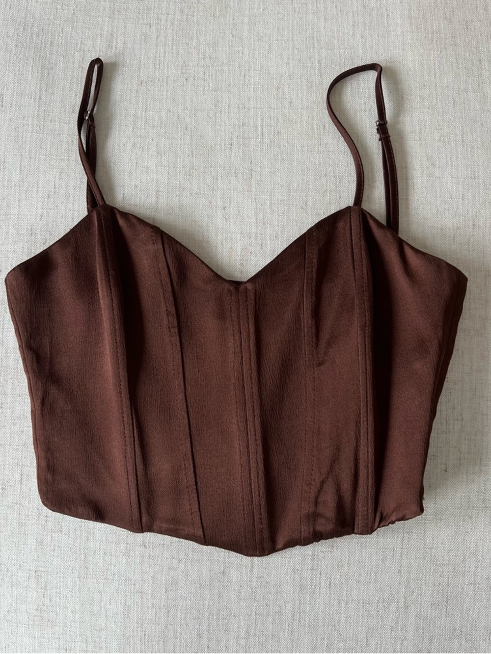 Zara Bustier Satin Crop Top